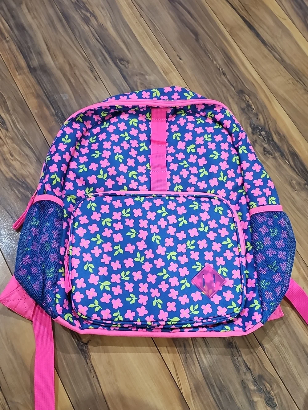Cat & Jack Kids Floral Blue & Pink Backpack - Cute School Bag New With Tags
